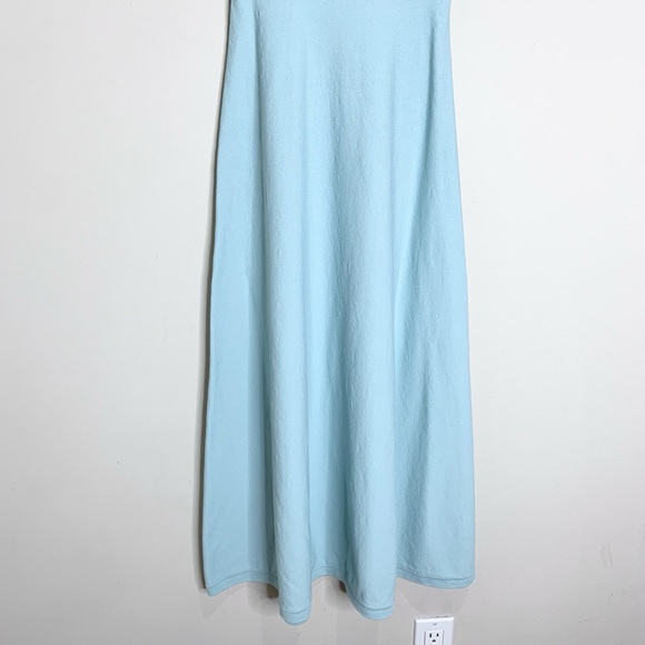 Scanlan Theodore Crepe Knit Square Neck Dress (Sz XS) Midi Light Blue Aqua - Picture 6 of 16